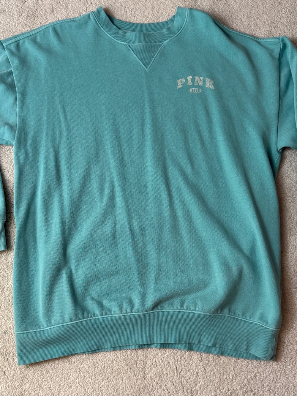 PINK Victoria's Secret Aqua Crewneck Sweatshirt